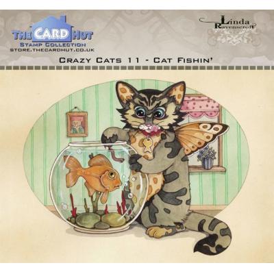 The Card Hut Crazy Cats Clear Stamps - Cat Fishin'